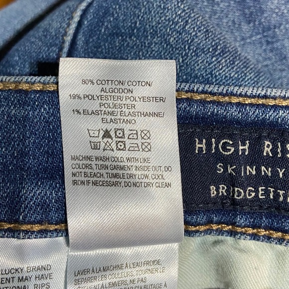 Lucky Brand Bridgette High Rise Skinny Jeans Button Fly Ankle Raw Hem 10/30A NWT - Picture 10 of 10